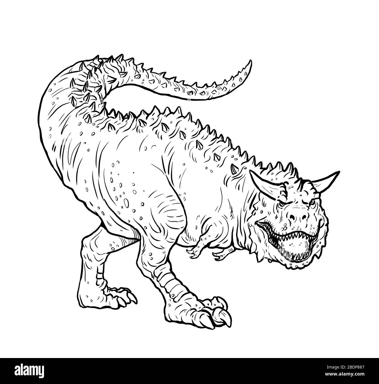 Carnivorous dinosaur - Carnotaurus. Dino isolated drawing Stock Photo ...