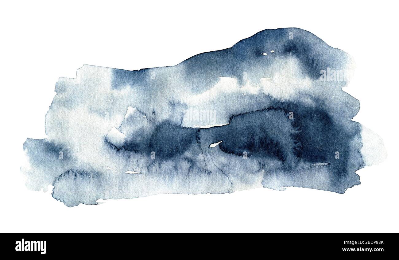 blue watercolor background. Splash abstract shape Stock Photo - Alamy