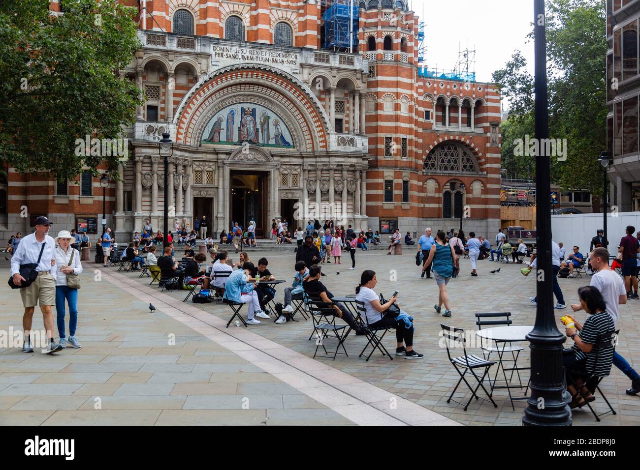 Westminster Cathedral is the mother church of the Roman Catholic Church in England and Wales. It is located in the City of Westminster, Greater London. Stock Photo