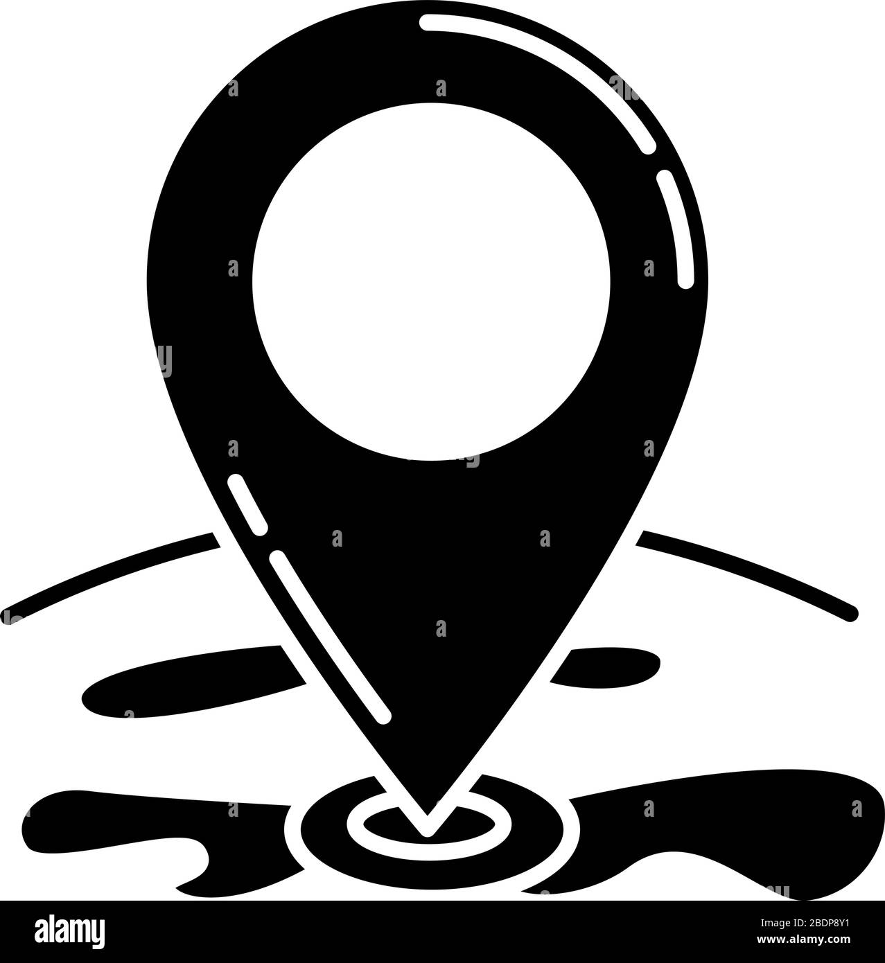 Location pointer black glyph icon. GPS position. Position pin on map.  Marker for destination. Geography landmark. Find route to place. Silhouette  Stock Vector Image & Art - Alamy
