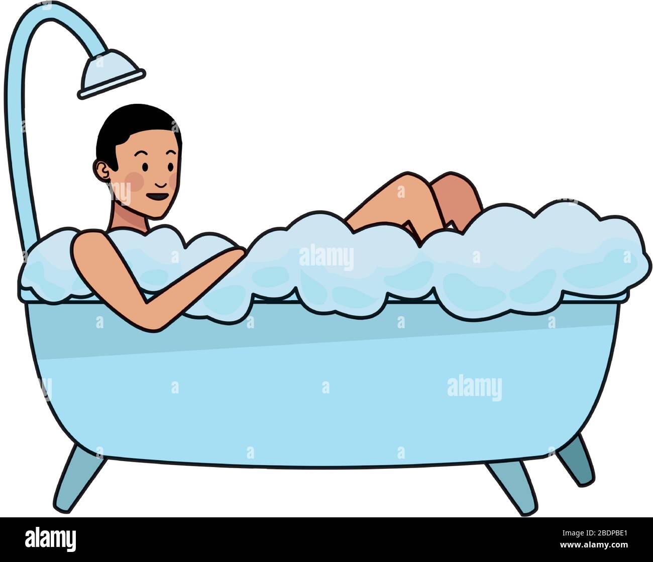 young man in bathtub character Stock Vector Image & Art Alamy