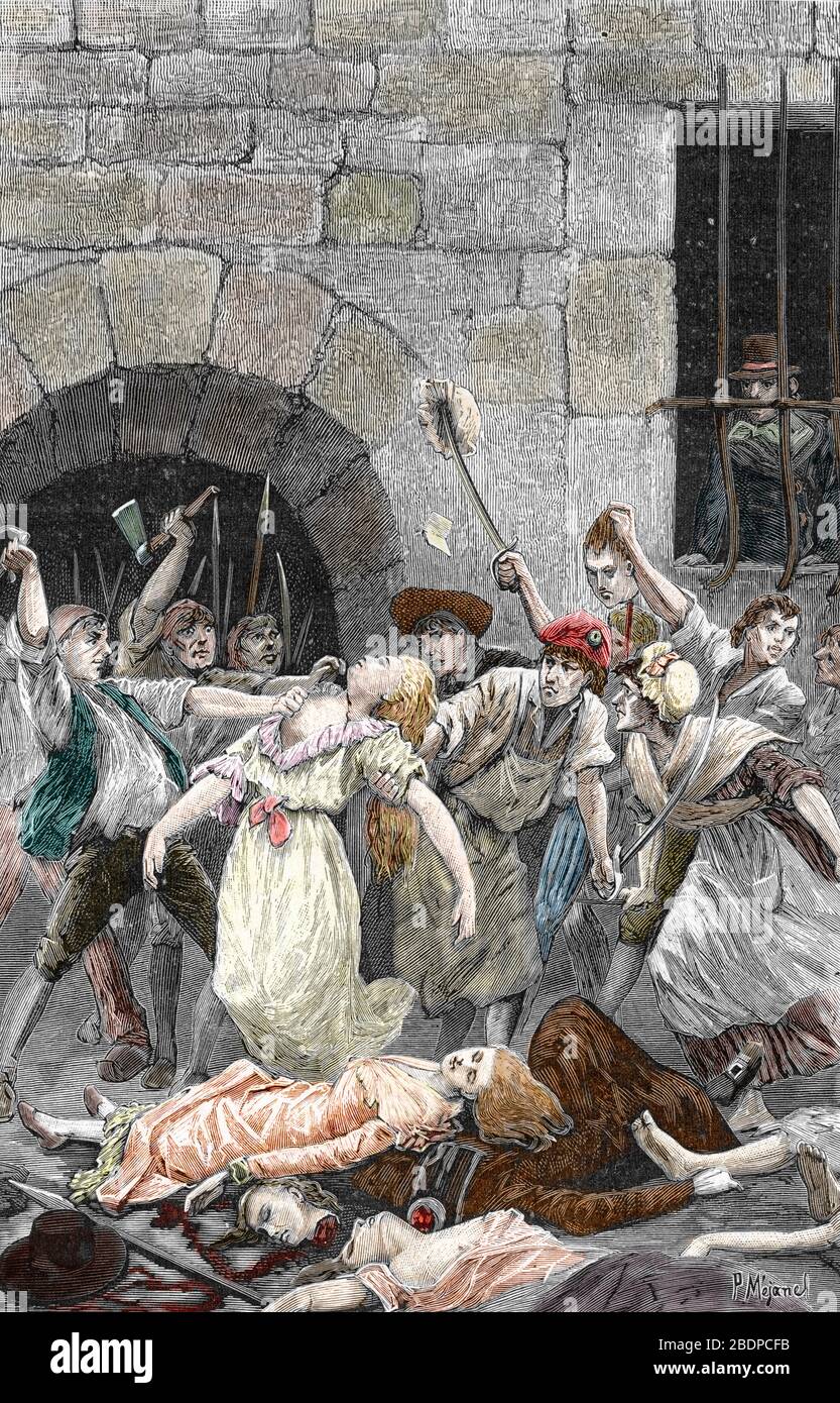 'French revolution : Murder of the Princess de Lamballe, 3rd september 1792' - revolution francaise : mort de Marie Therese de Savoie Carignan (1749-1 Stock Photo