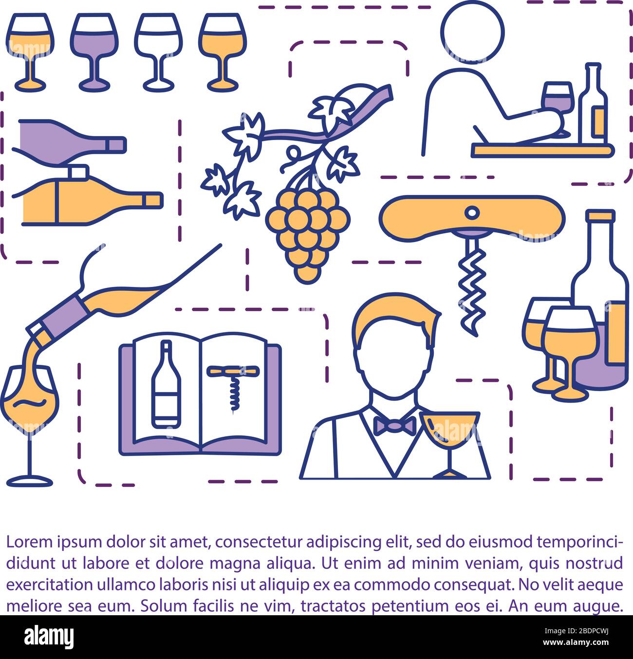 Wine tasting concept icon with text. Winemaking process. Restaurant ...