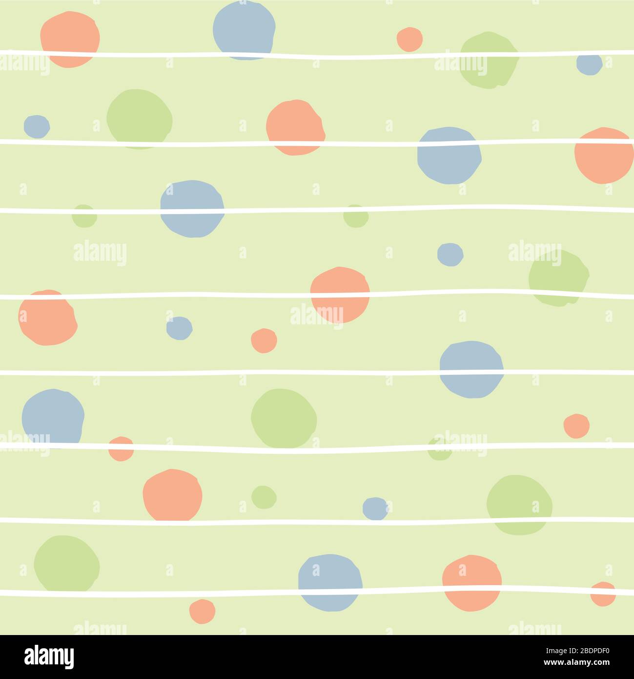 Seamless vector pattern or texture with colorful polka dots on green ...