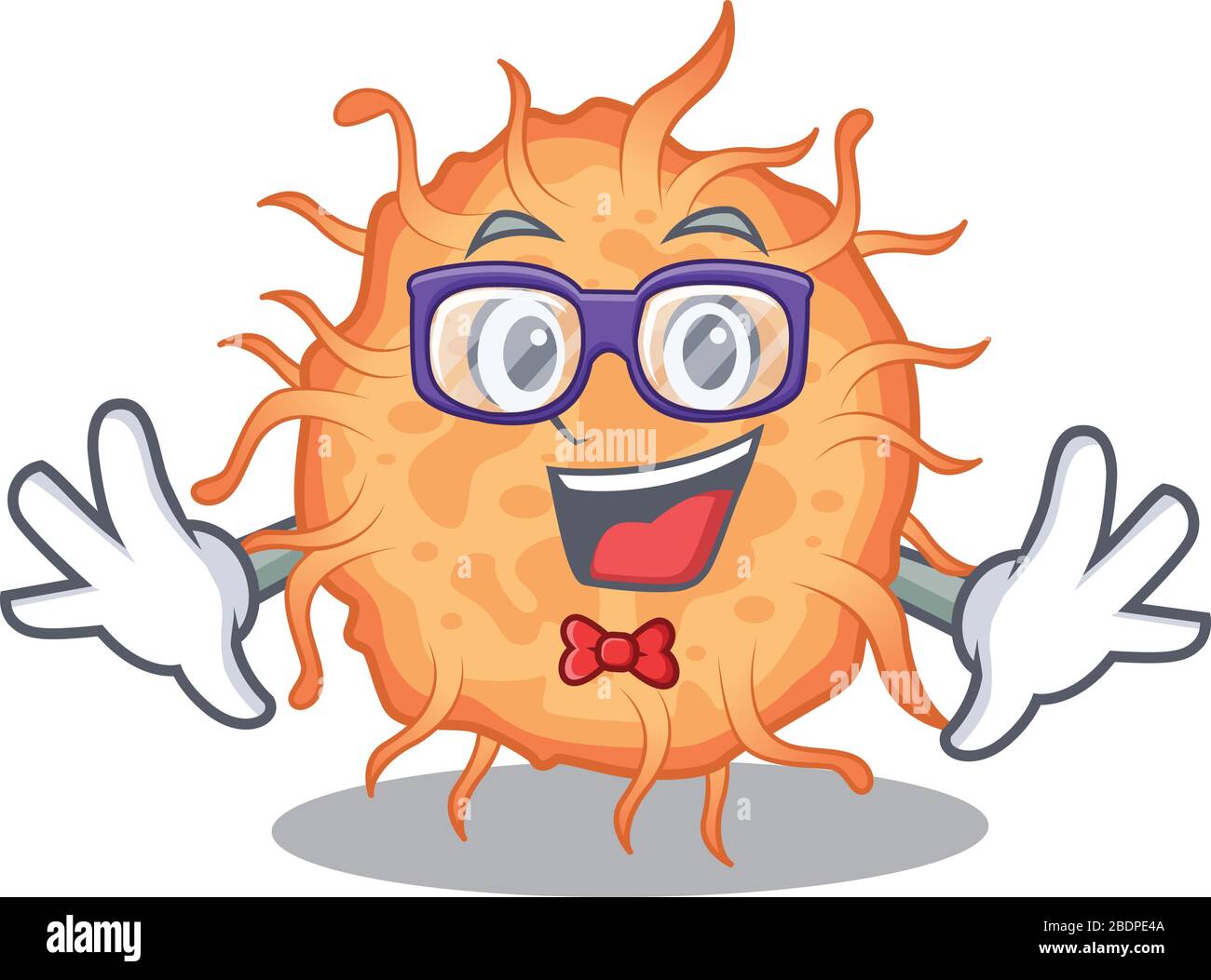 Mascot design style of geek bacteria endospore with glasses Stock Vector
