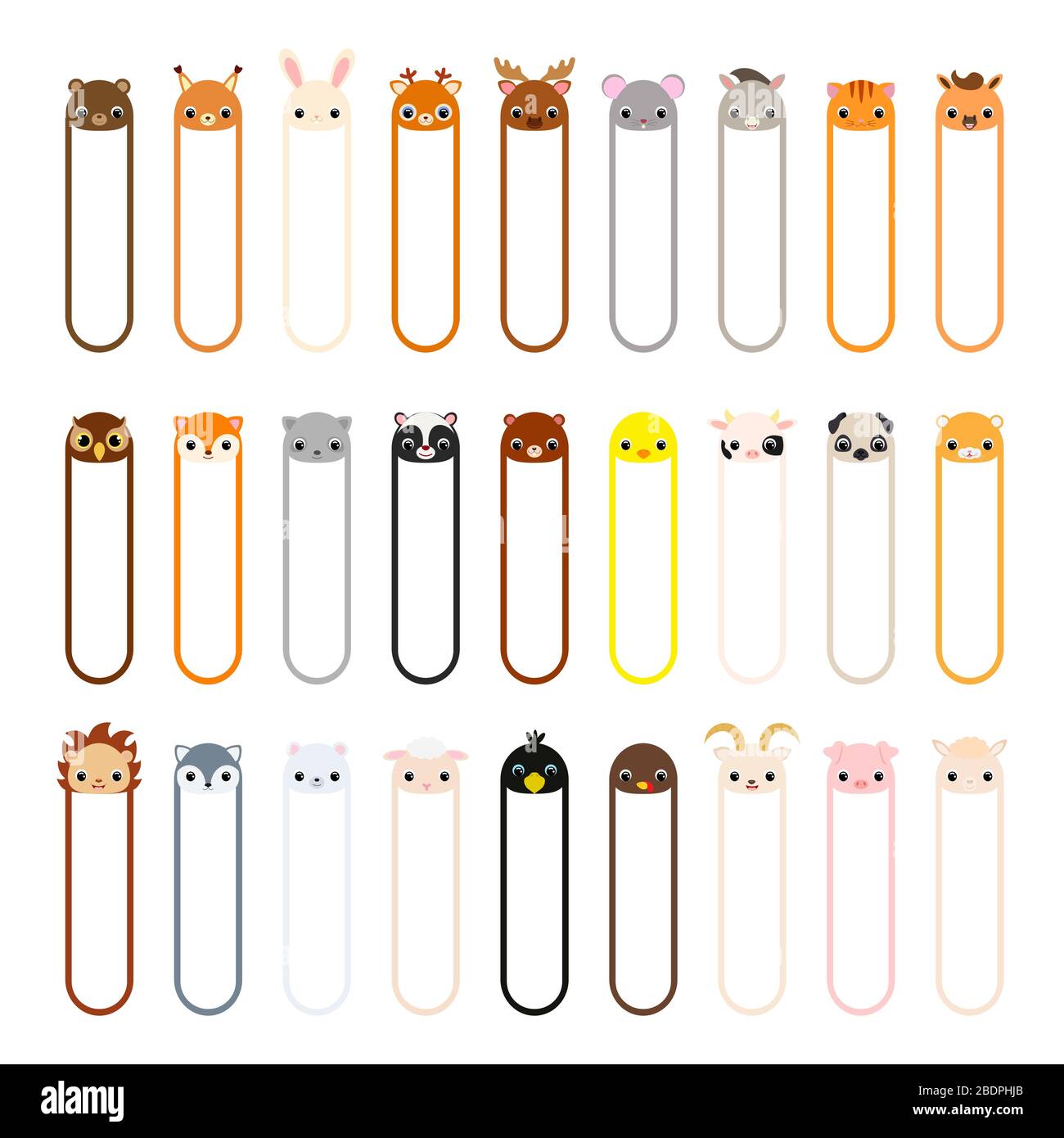 Cute die-Cut Sticky Notes Bookmarks with Animals. Baby Bottle ...