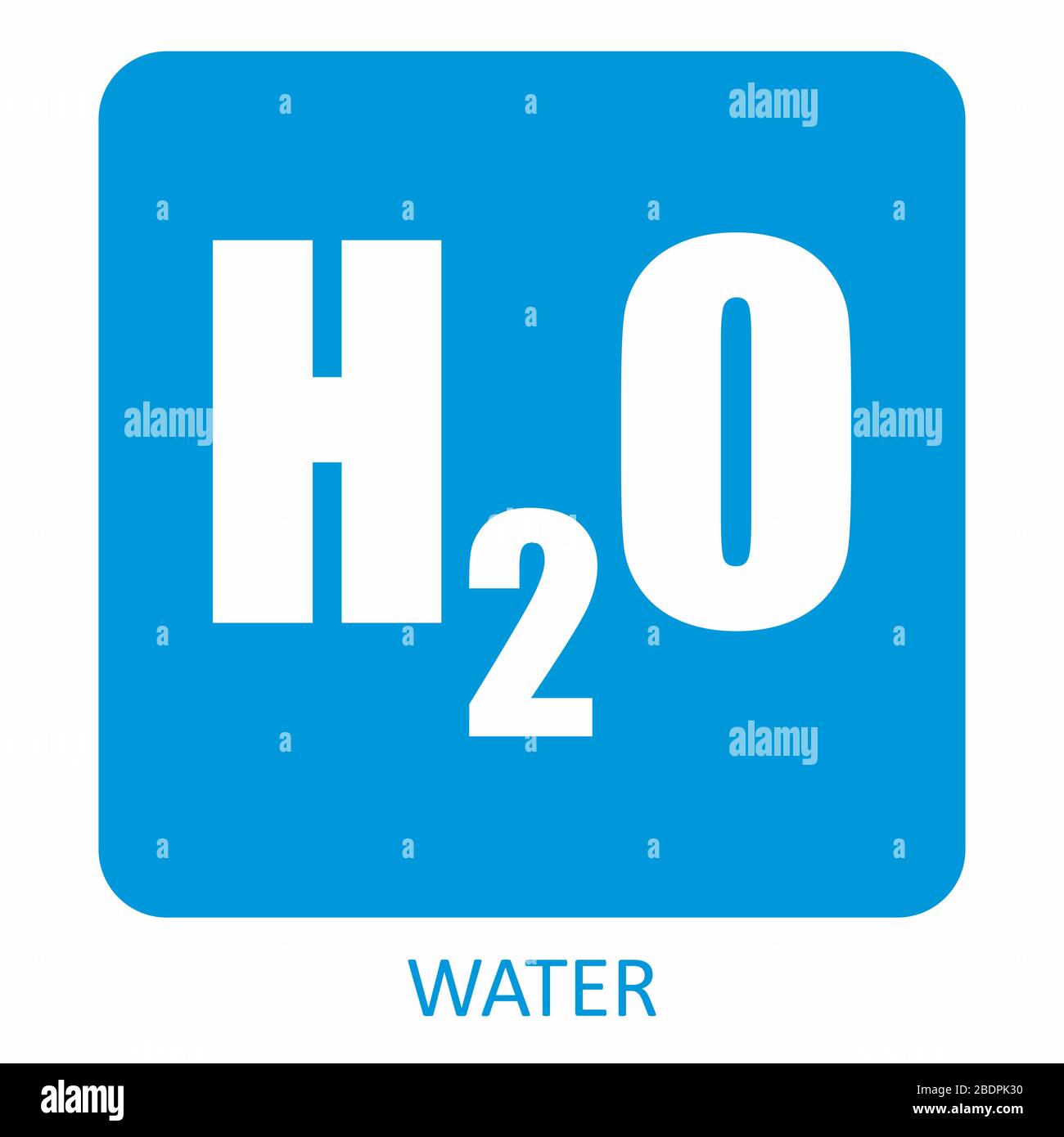 H2O Chemical formula icon Stock Vector