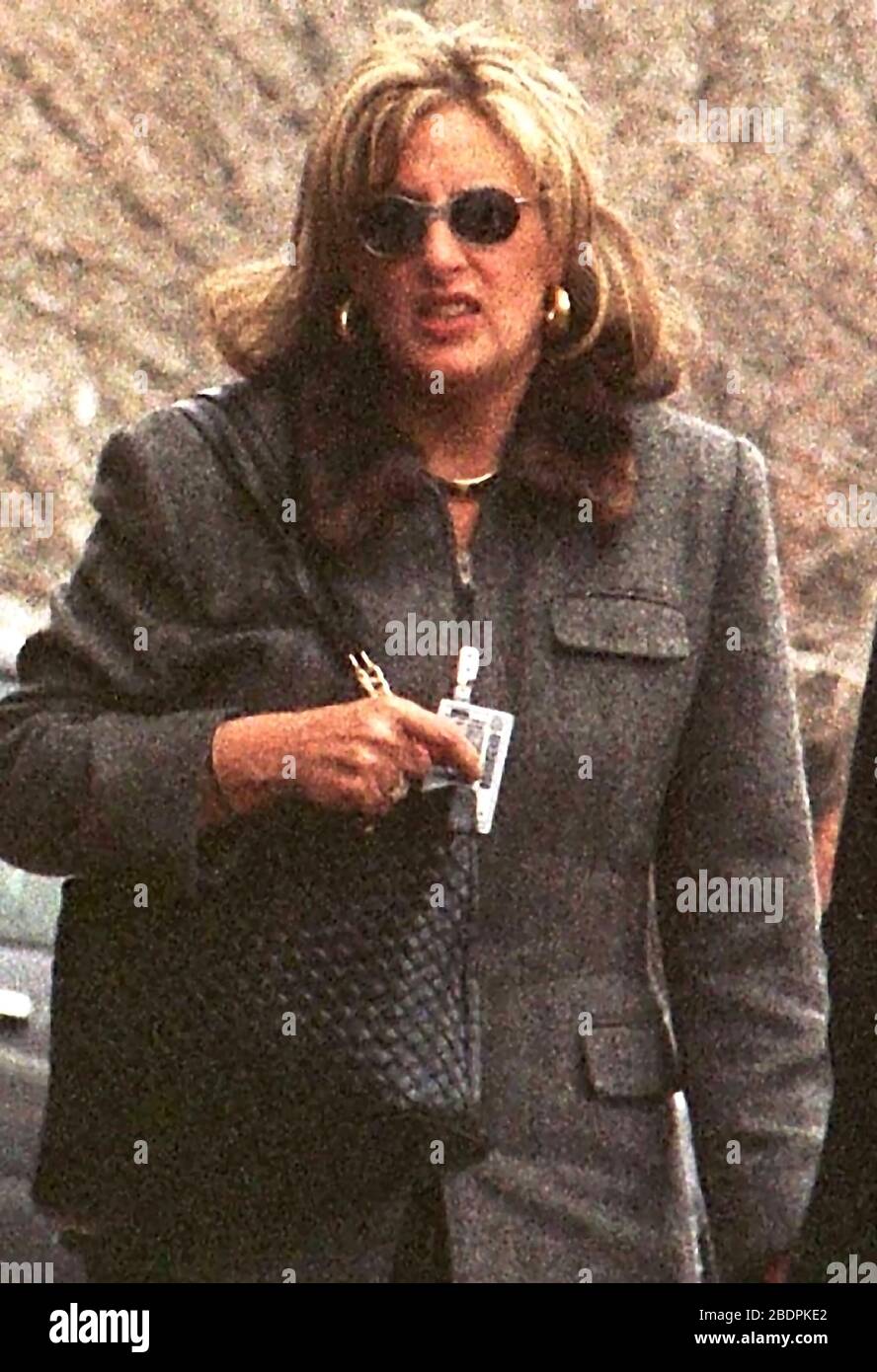 08 April 2020 - Linda Tripp, the former White House employee who became a key figure in the impeachment of President Bill Clinton, died at age 70 from pancreatic cancer. She secretly recorded Monica Lewinsky revealing she was having an affair with Clinton. Linda Tripp (wearing a gray jacket) with unidentified people on Wilson Blvd in front of the building where she now works in Arlington, Virginia on 3 March, 1999. Credit: Ron Sachs / CNP/AdMedia Photo via Newscom Stock Photo