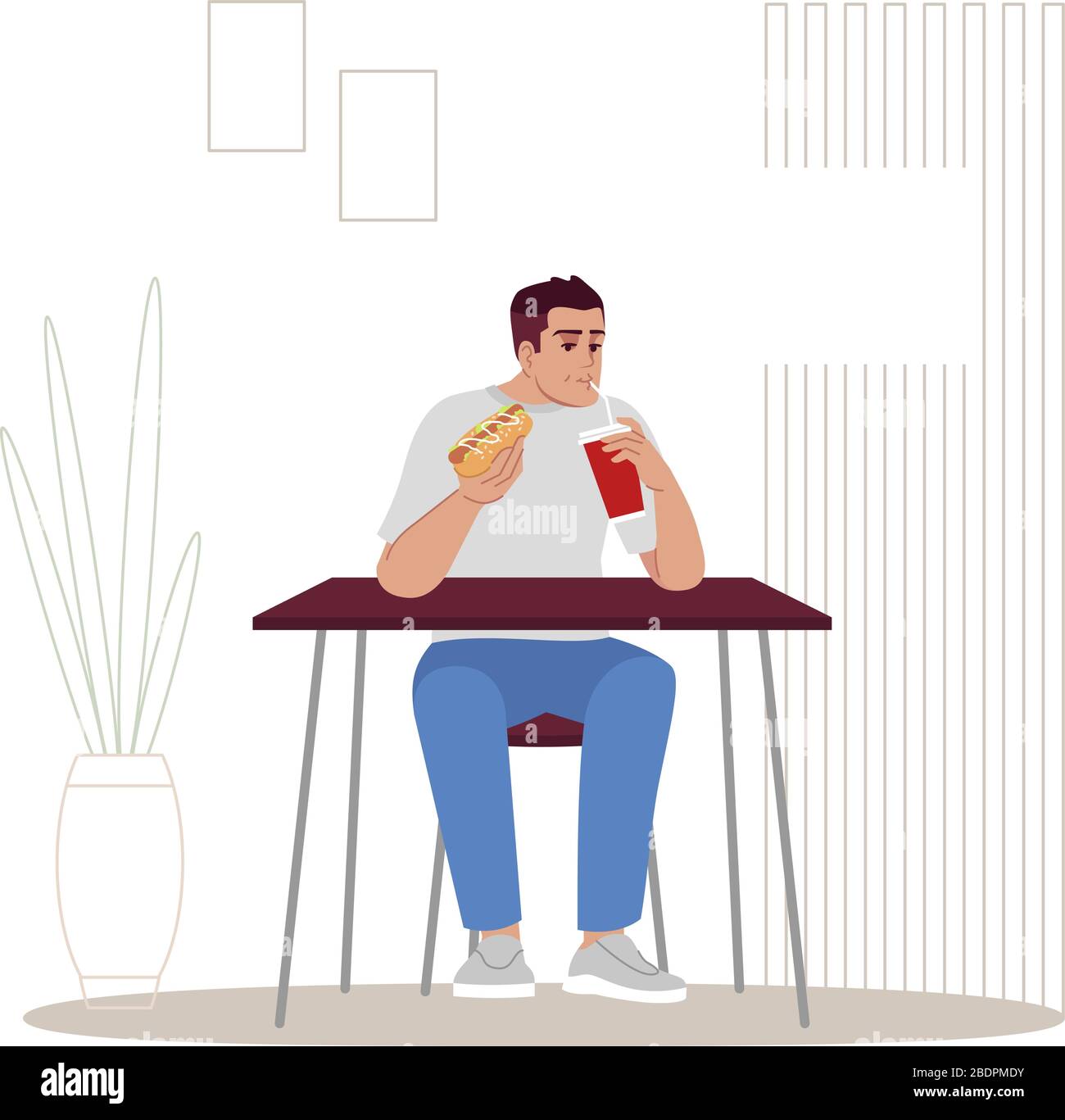 Eating snack adult work Stock Vector Images - Alamy