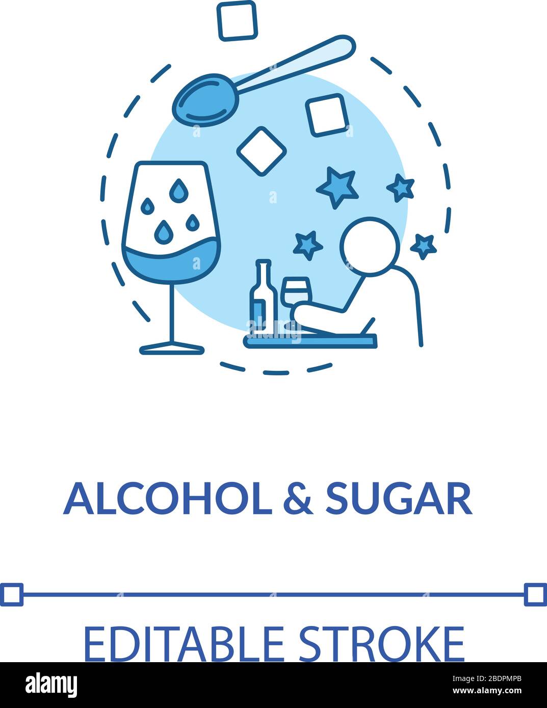 Alcohol and sugar concept icon. Sommelier tips, degustation advice idea ...