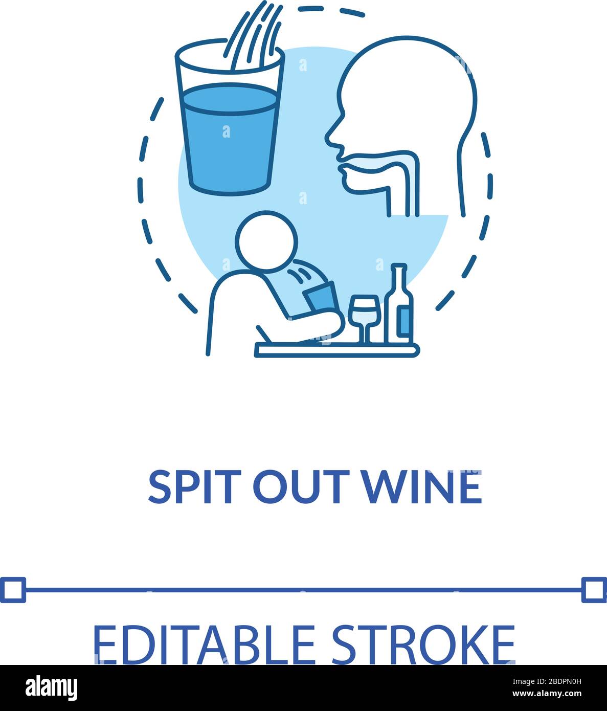Spit out wine concept icon. Professional sommelier advice,