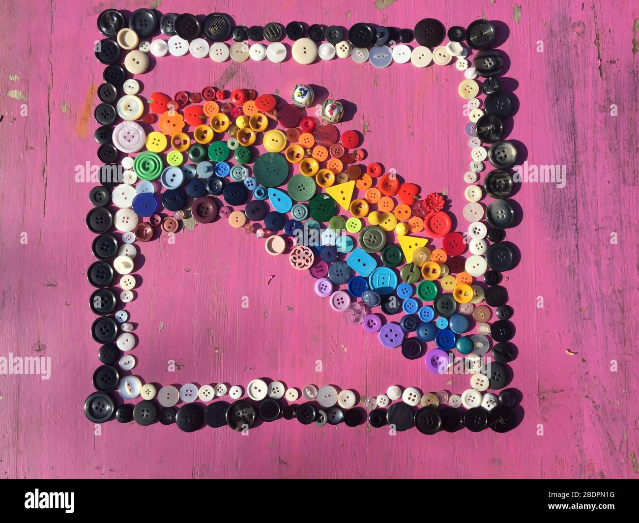 rainbow made of sewing buttons bright background - stock photo Stock ...