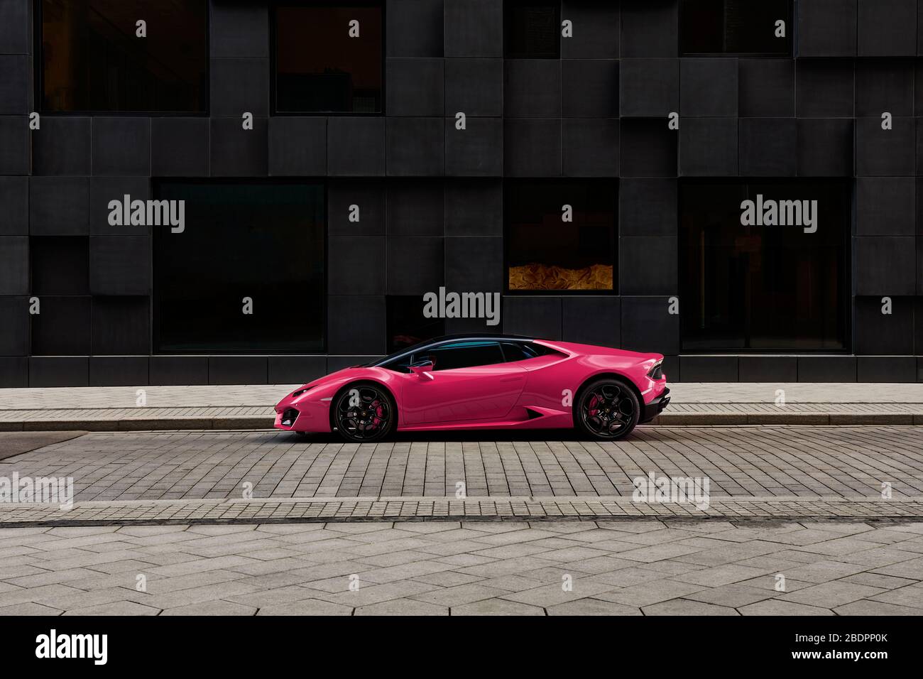 Oslo, Norway, 03.06.2016: Lamborghini Huracan in front of office building on Wismargata street Stock Photo