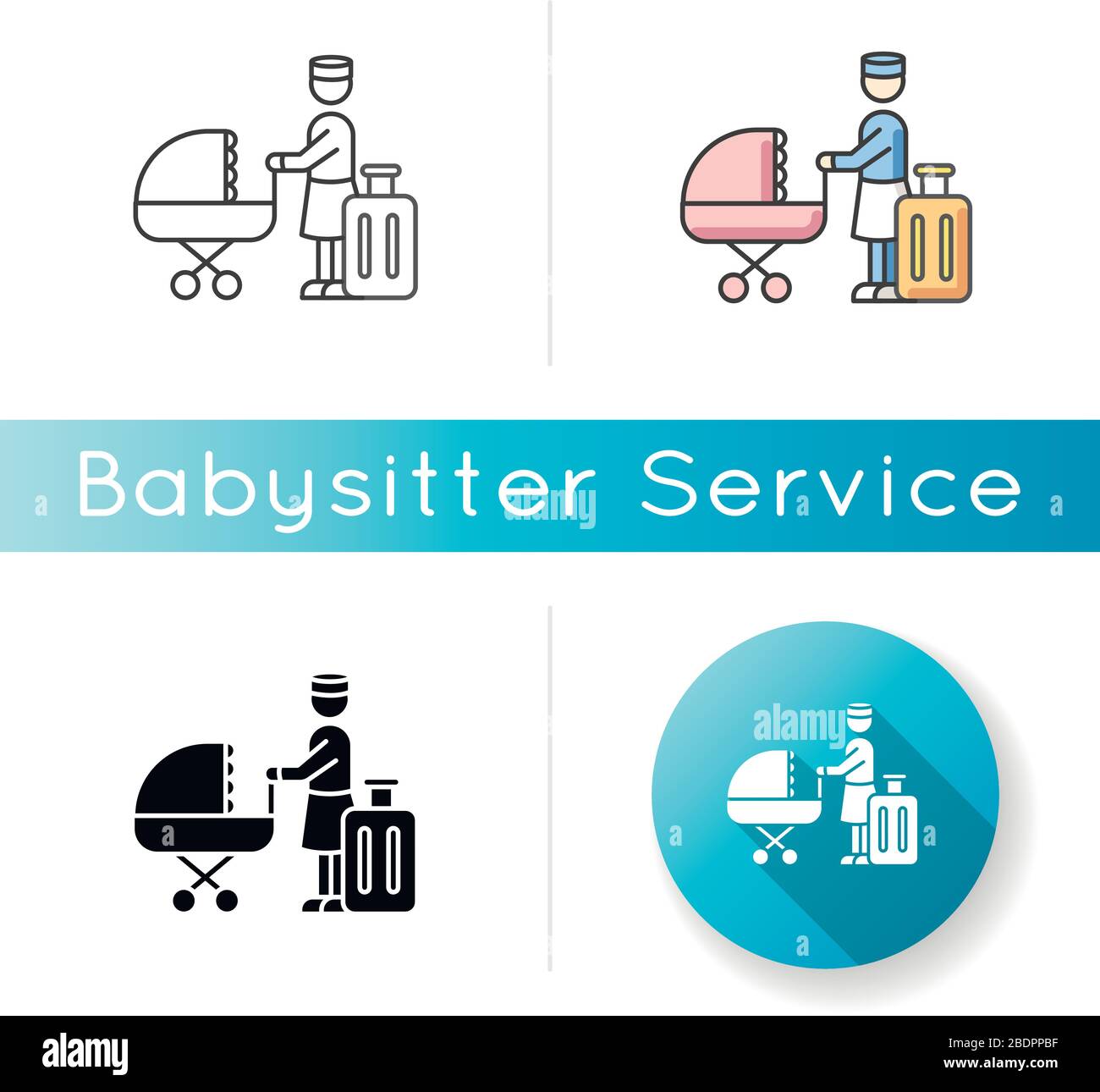 Hotel sitter icon. Professional babysitting service. Help with infant ...