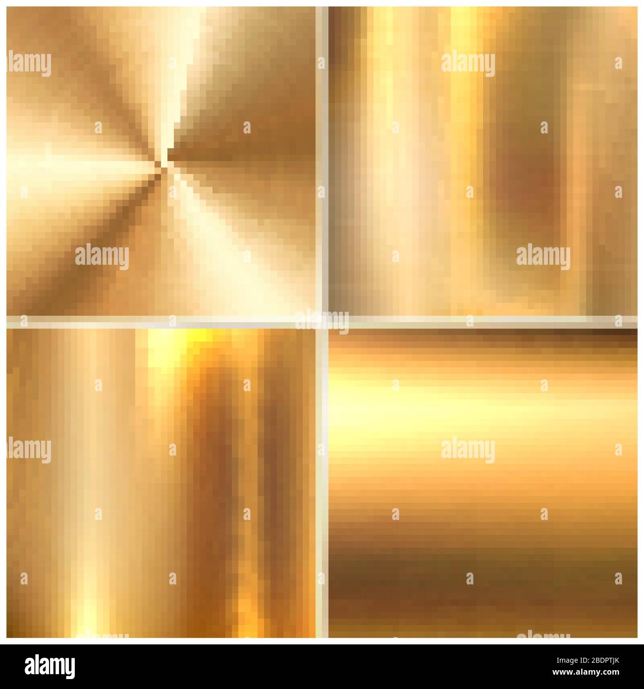 Realistic brushed metal textures set. Polished stainless steel