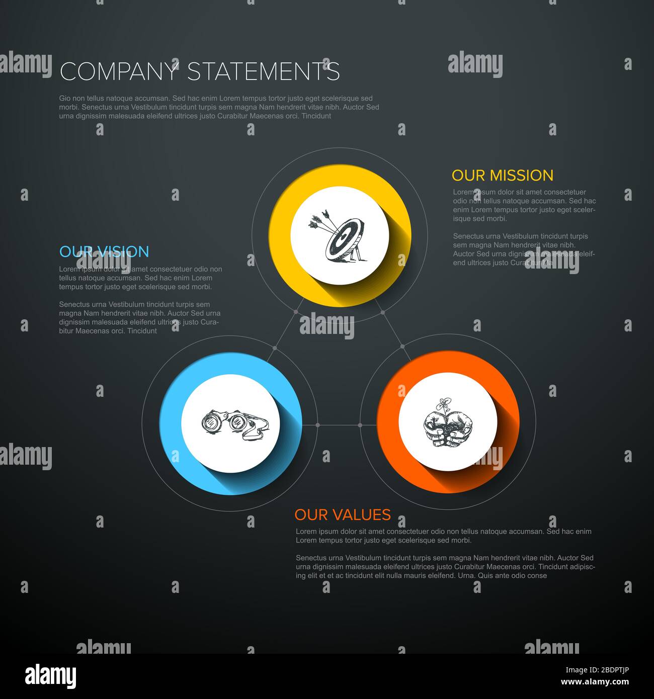 Vector Mission, vision and values diagram schema infographic - vivid ...