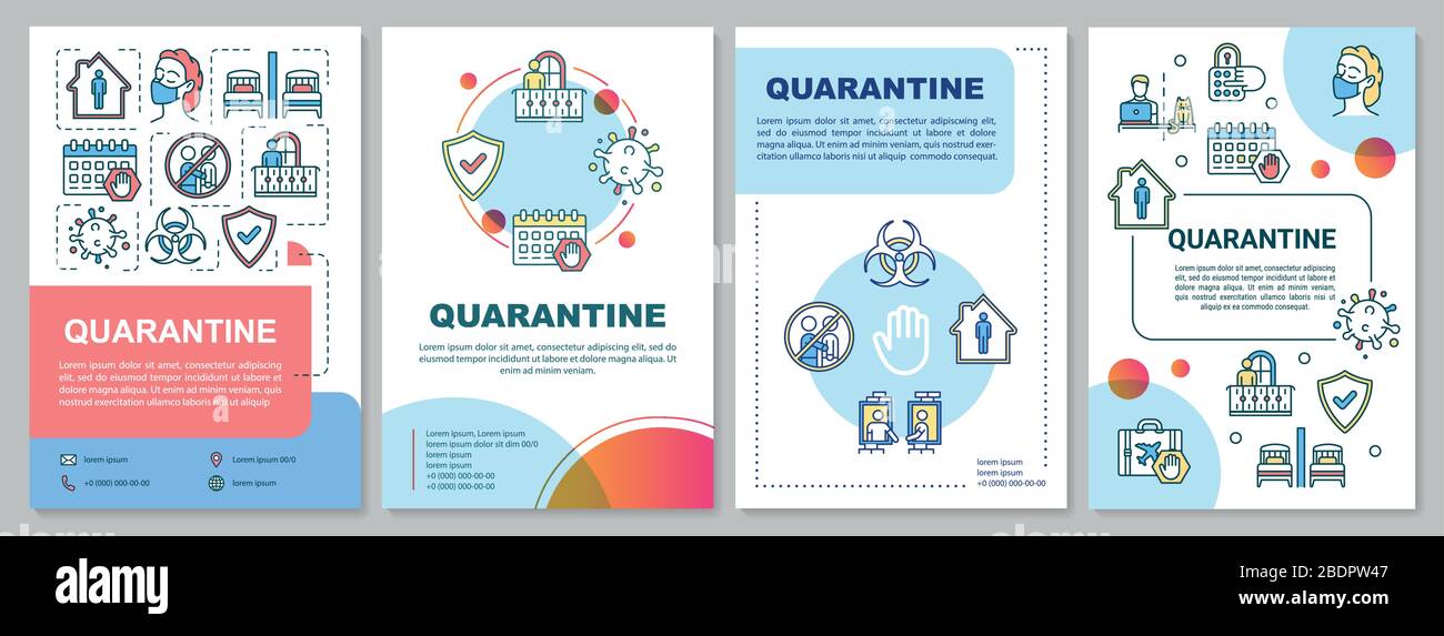 Quarantine, self-isolation and health care brochure template. Flyer ...