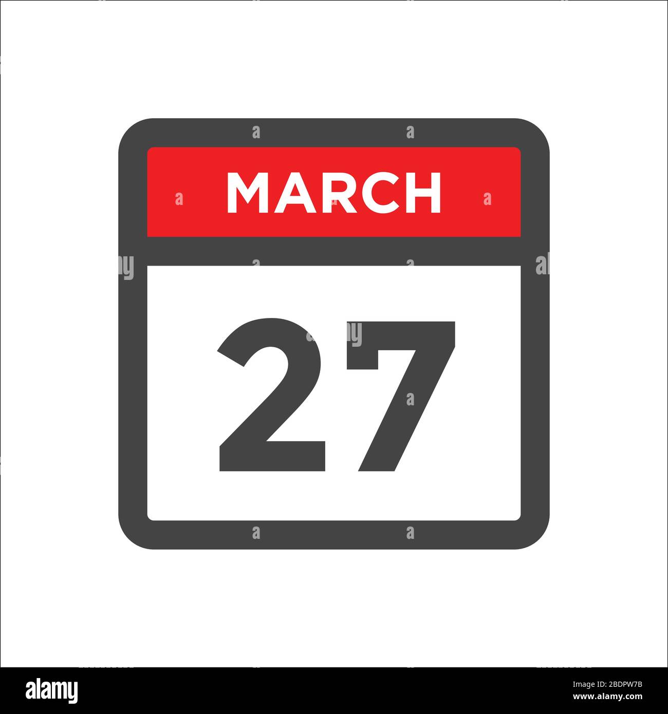 March 27 calendar icon day of month Stock Vector Image & Art Alamy