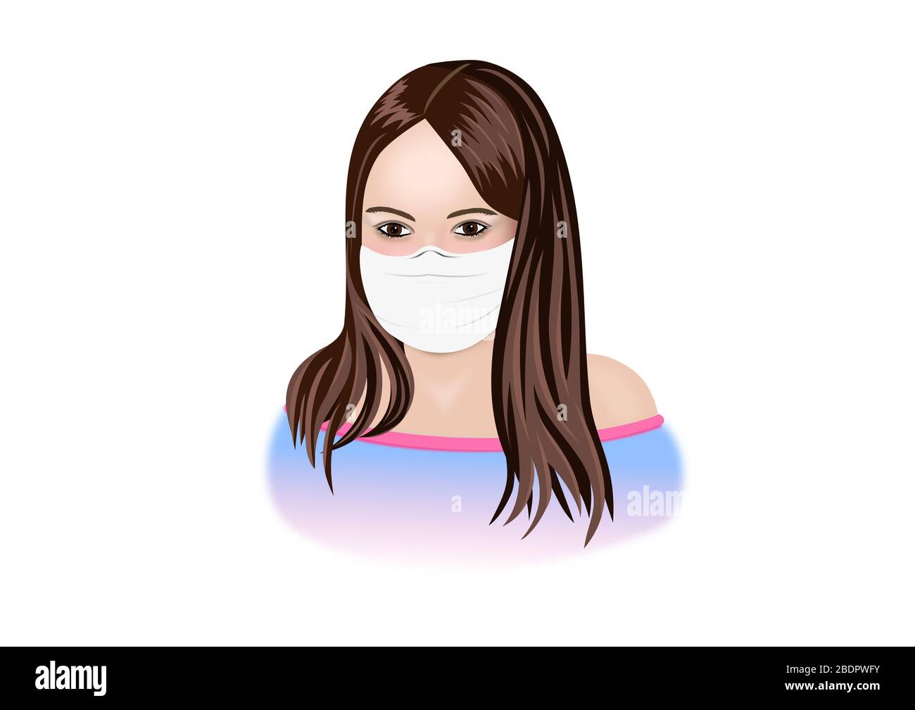 Girl wearing medical mask isolated on white Stock Photo - Alamy