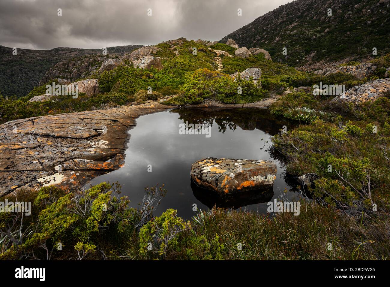 Tarn Shelf in the mountains of Mount Field National Park. Stock Photo
