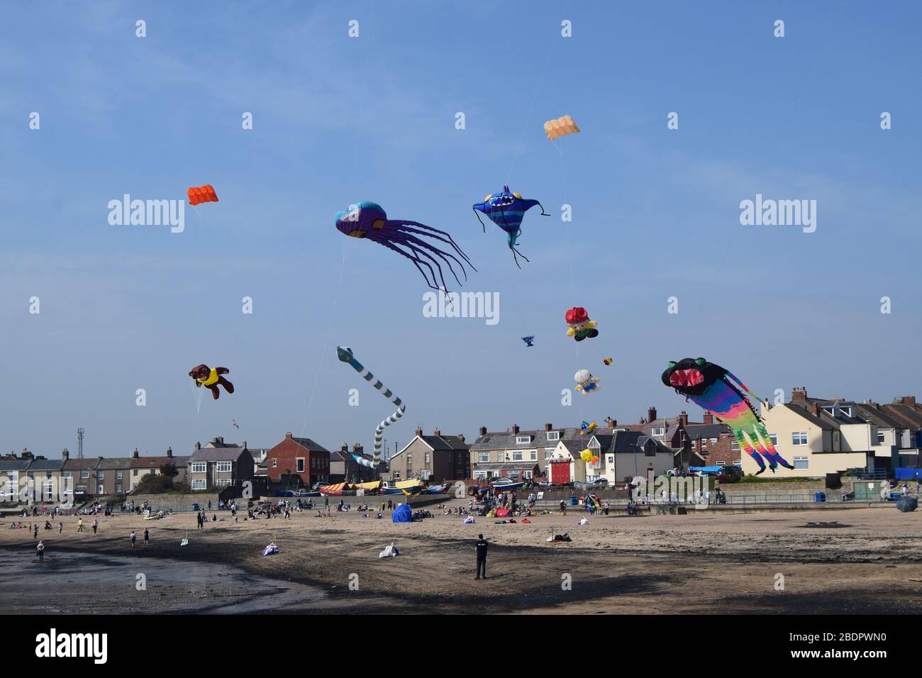 Kites on a beach Stock Photo Alamy