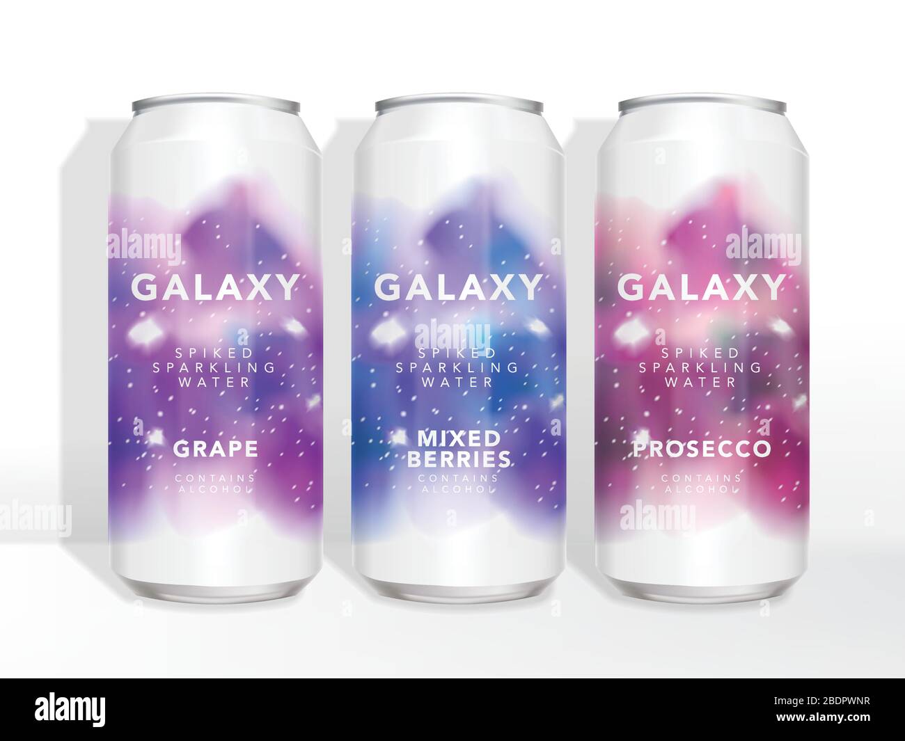 Starry Universe Galaxy Watercolor Print of Tin Can Beer, Beverage