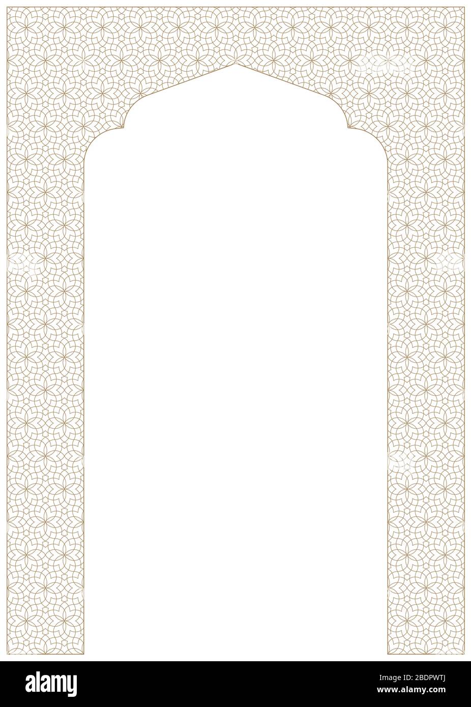 Rectangular frame of the Arabic pattern with proportion A4.Fine lines ...