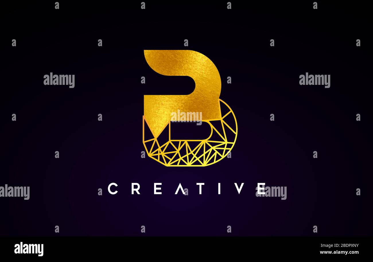 Golden Gold Letter B Beauty Logo. A Letter Design Vector with Origami ...