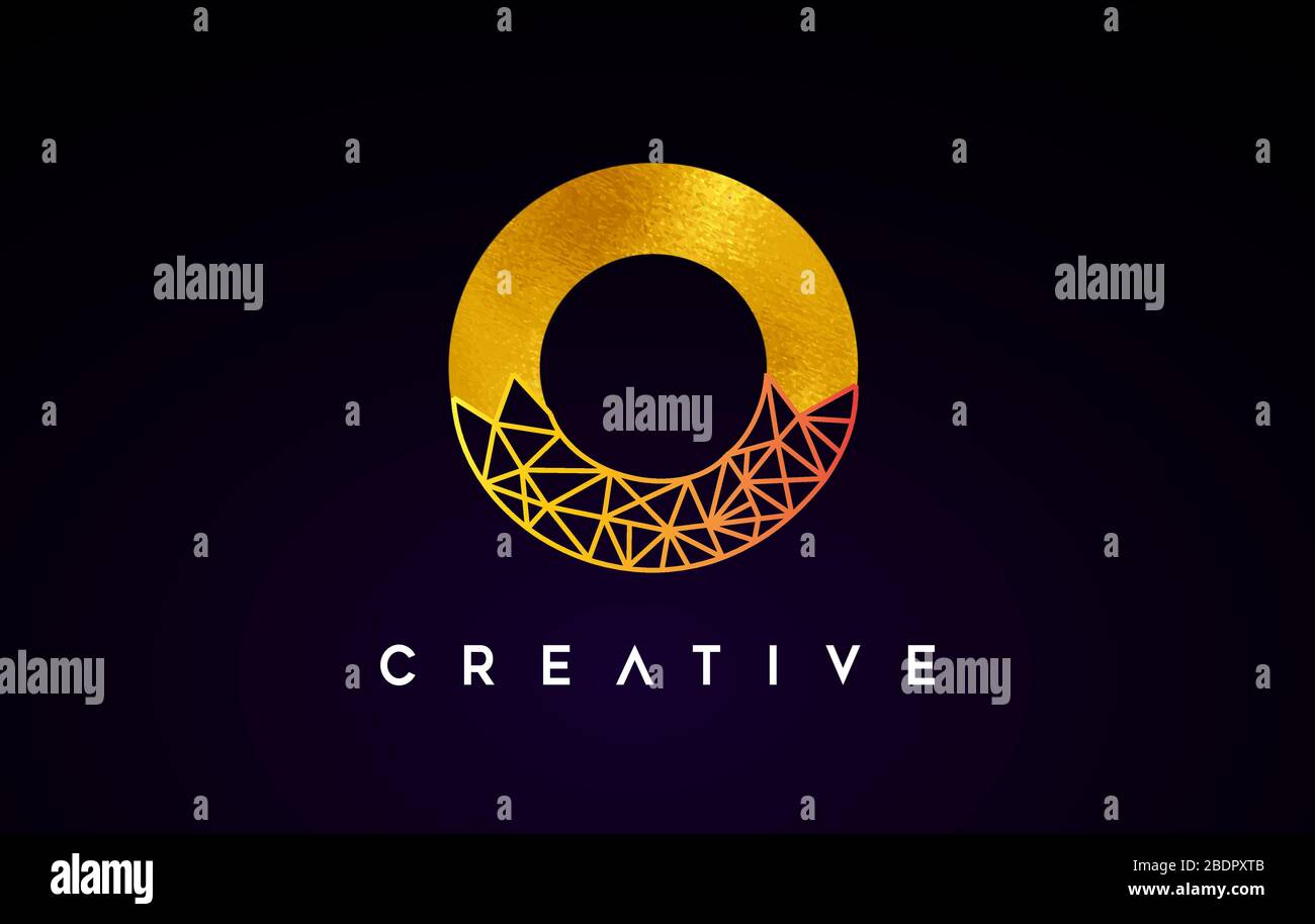 Golden Gold Letter O Beauty Logo. O Letter Design Vector with Origami ...