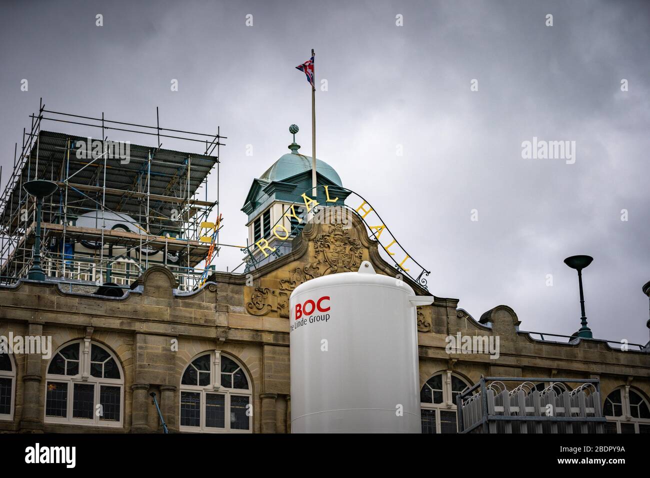 Nightingale Hospital, Yorkshire and Humber, Harrogate, United Kingdom. 9th April, 2020. Preparations for opening the Nightingale Hospital in Harrogate, North Yorkshire, UK are well advanced. Credit: Caught Light Photography/Alamy Live News. Stock Photo