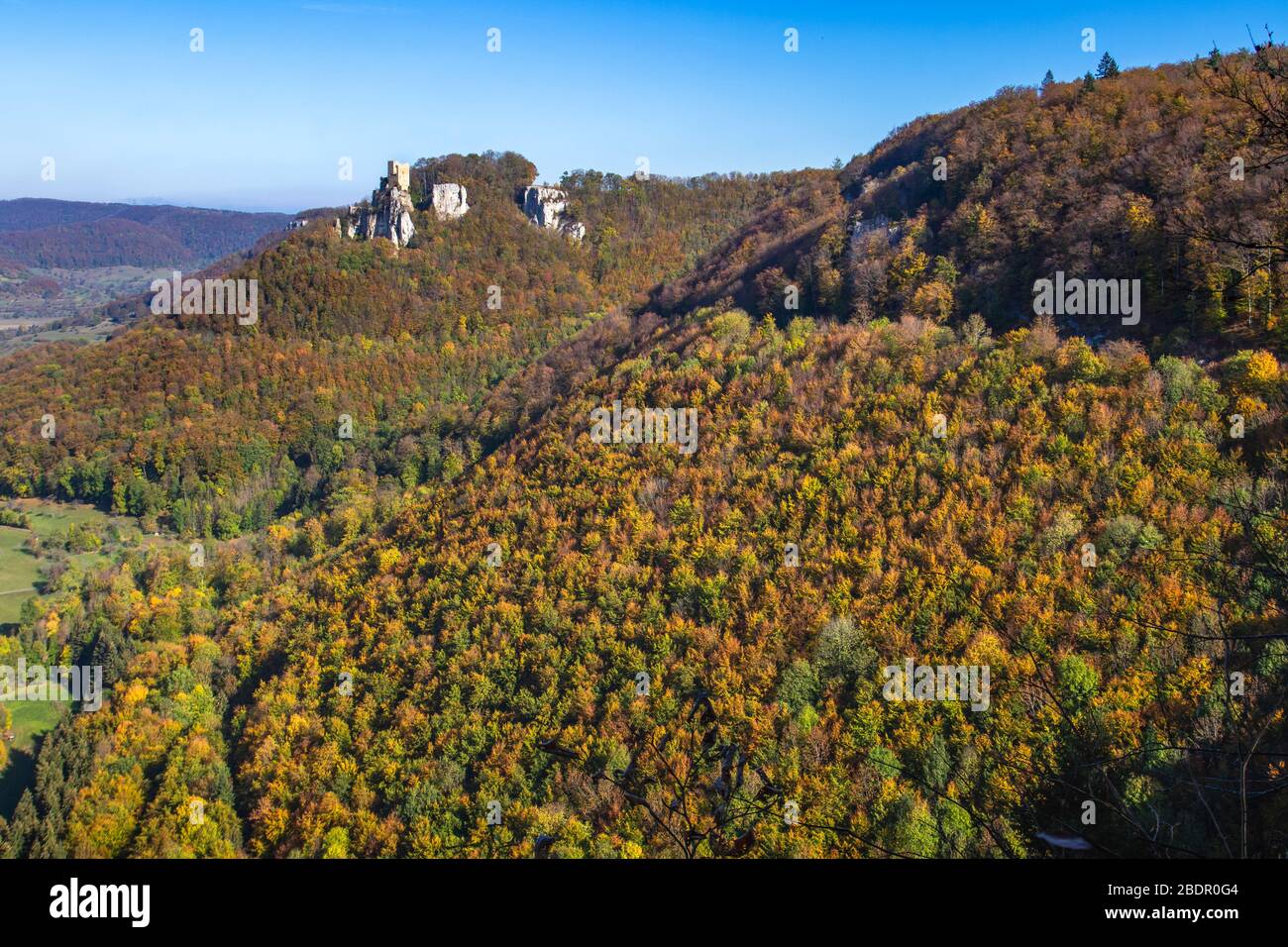 Ruine Reußenstein, Neidlingen, Schwäbische Alb, Baden-Württemberg, Deutschland Stock Photo