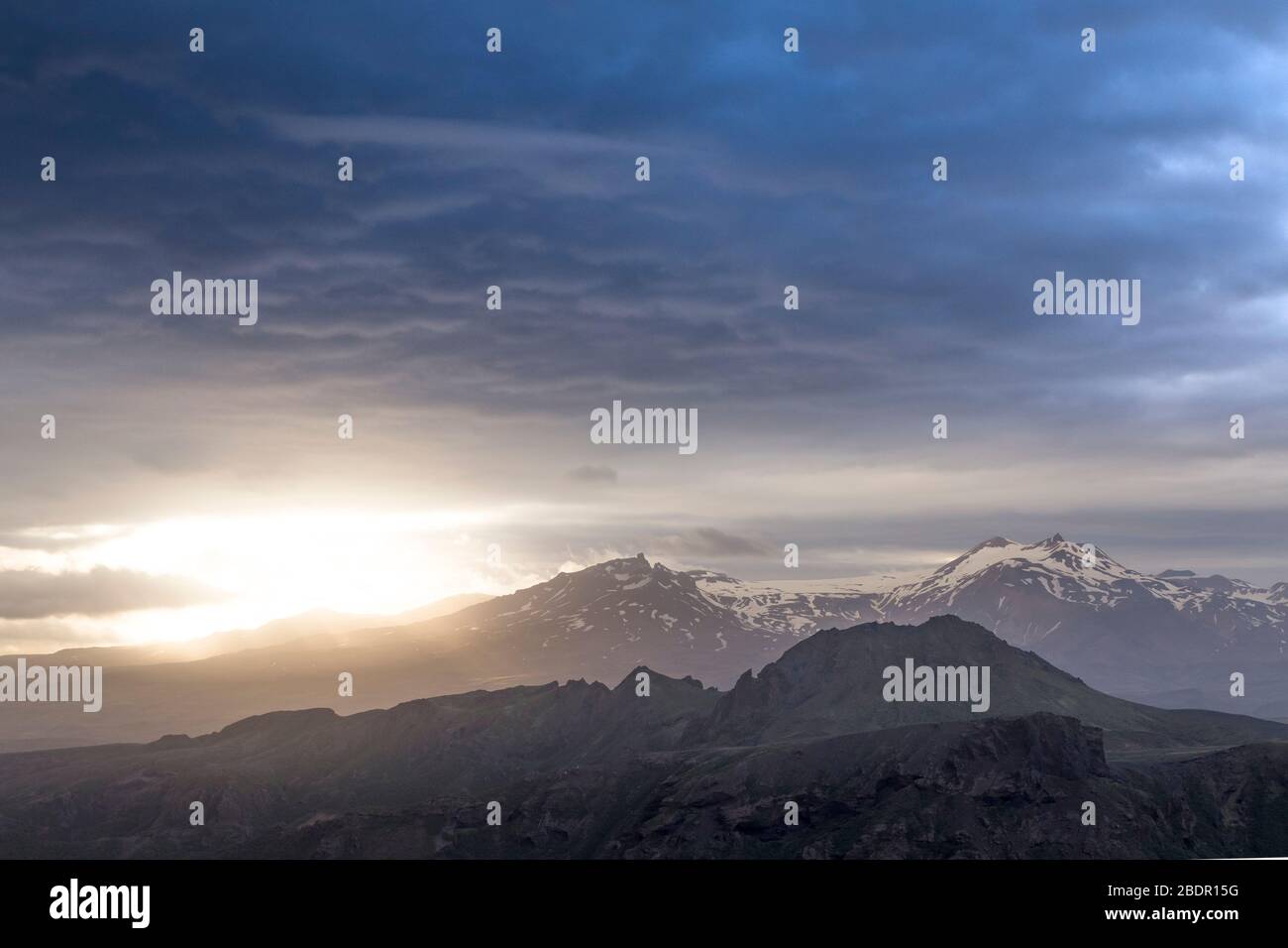 Iceland snow sunset landscape mountains hi-res stock photography and ...