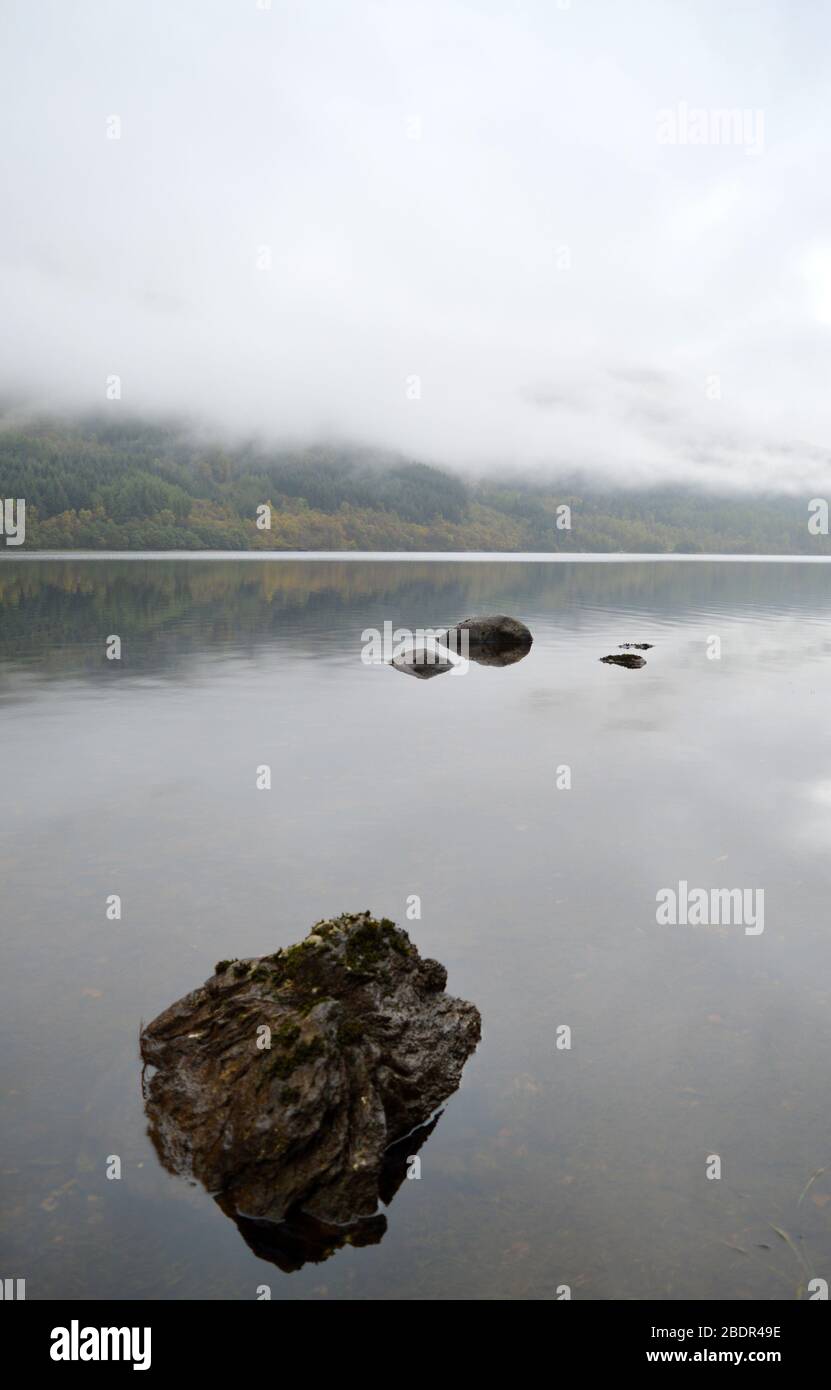 Rocks in loch voil balquhidder Stirling Stock Photo Alamy