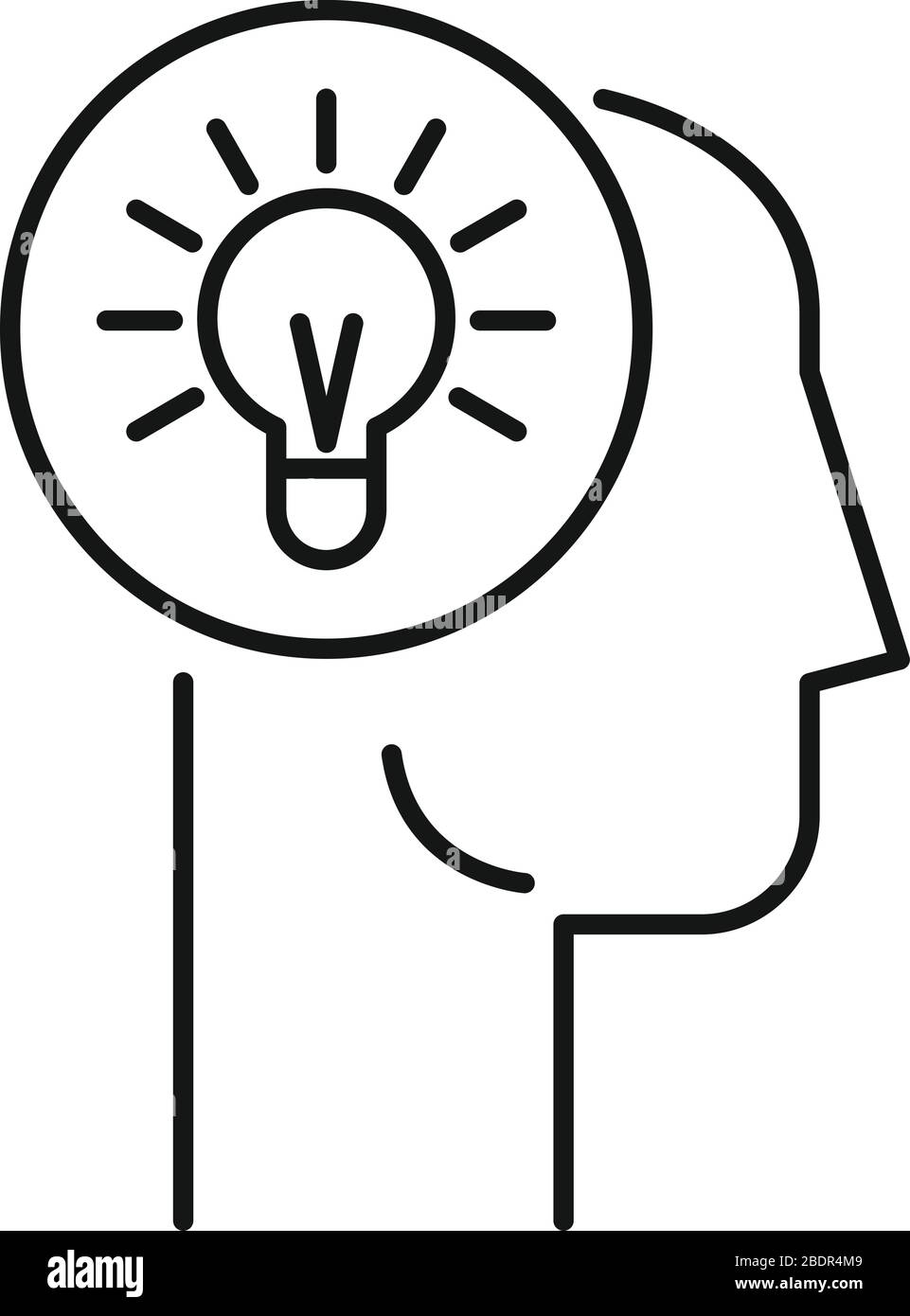 Head bulb idea icon. Outline head bulb idea vector icon for web design ...