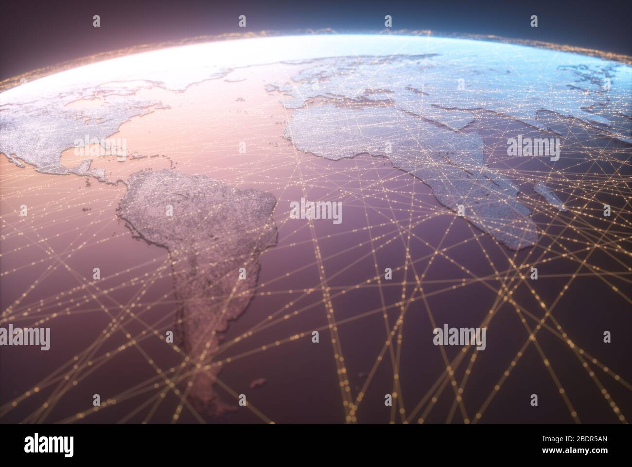Globalized world, the future of digital technology. Connections and cloud computing in the 