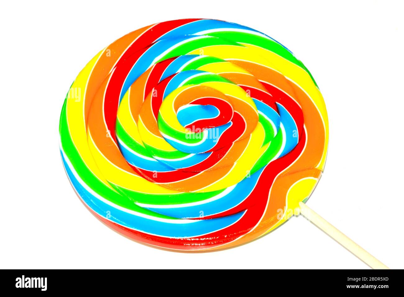 closeup of lollipop in white background Stock Photo