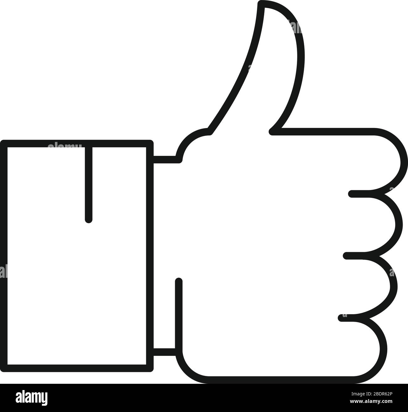Thumb up icon. Outline thumb up vector icon for web design isolated on ...