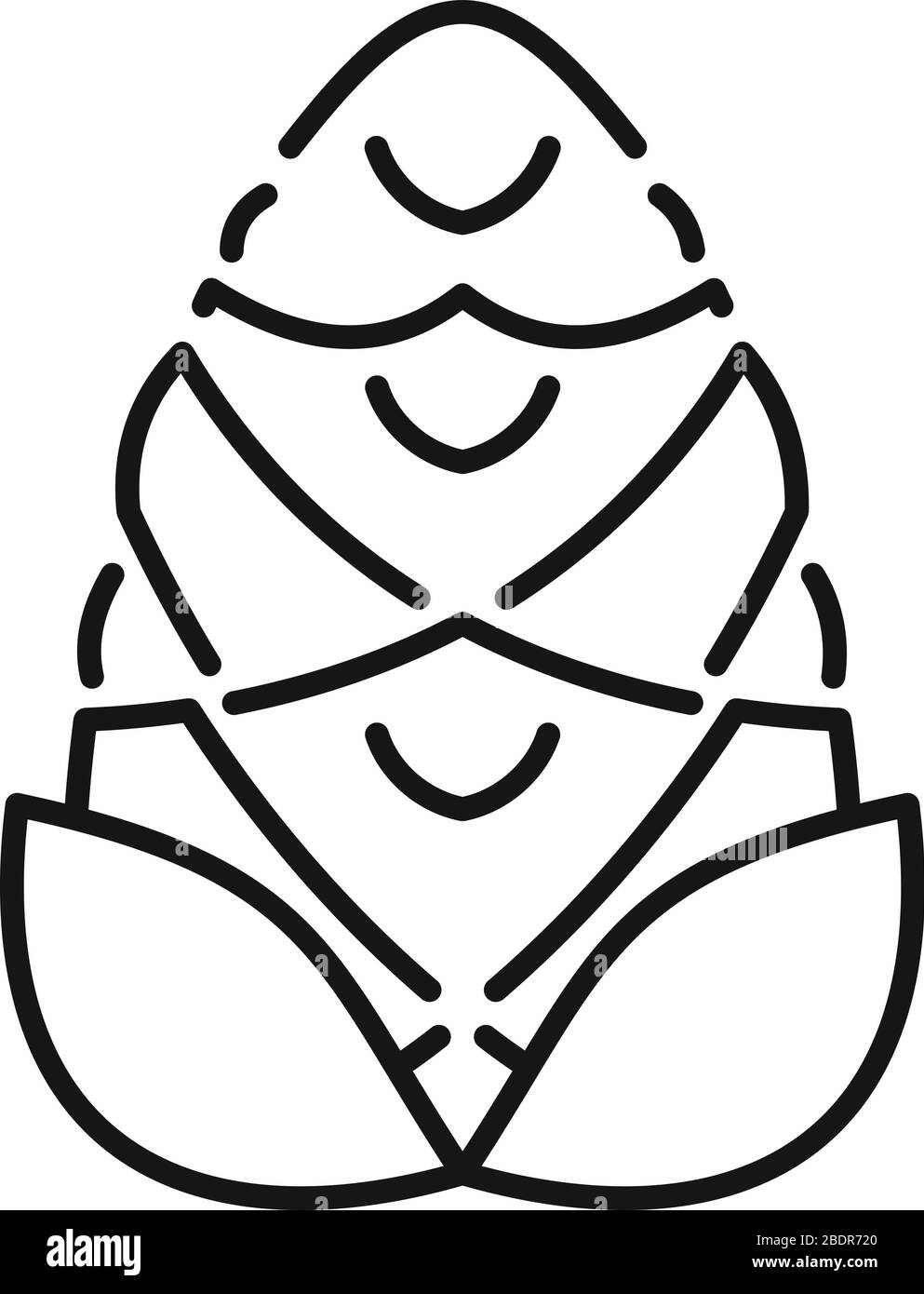 Fir tree cone icon. Outline fir tree cone vector icon for web design isolated on white background Stock Vector