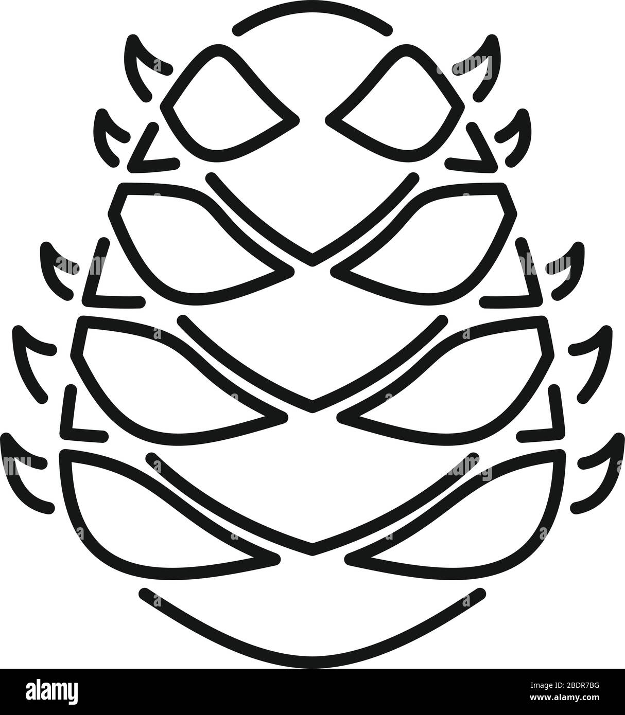 Forest pine cone icon. Outline forest pine cone vector icon for web ...
