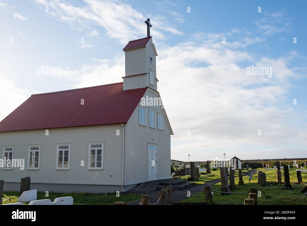 The church of Stokkseyri in southern Iceland Stock Photo