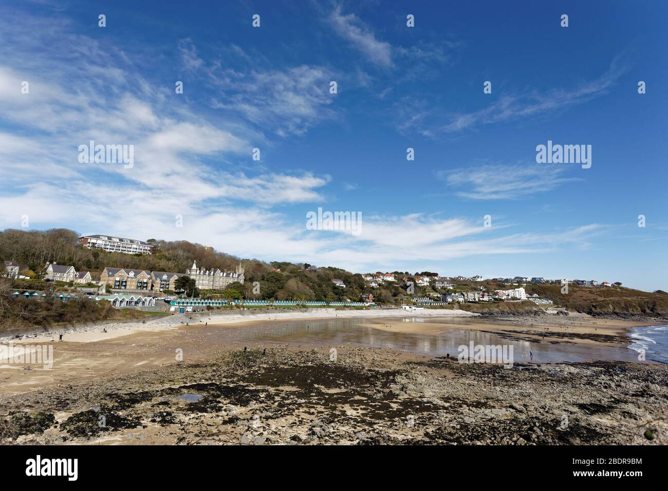 Pictured: Langland Bay near Swansea, Wales, UK. Sunday 22 March 2020 Stock Photo