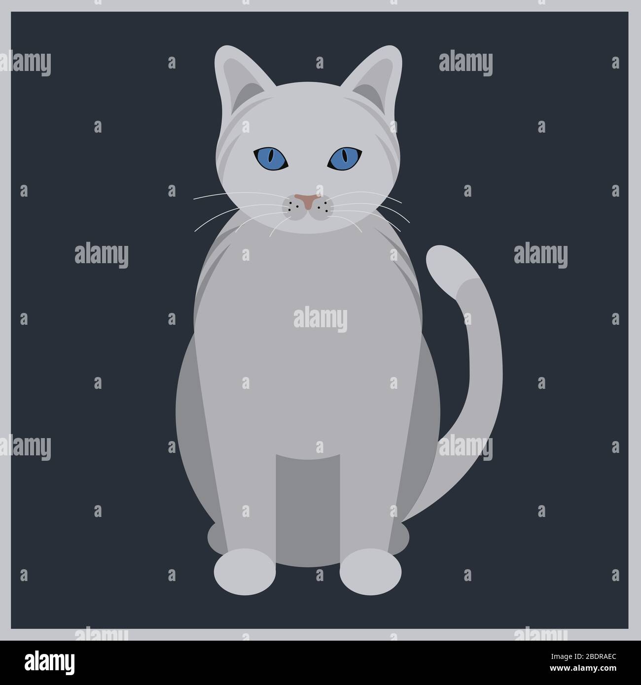 White cat with blue eyes, vector Stock Vector Image & Art Alamy