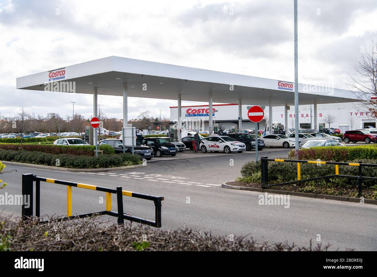 Costco Edinburgh Petrol station Stock Photo