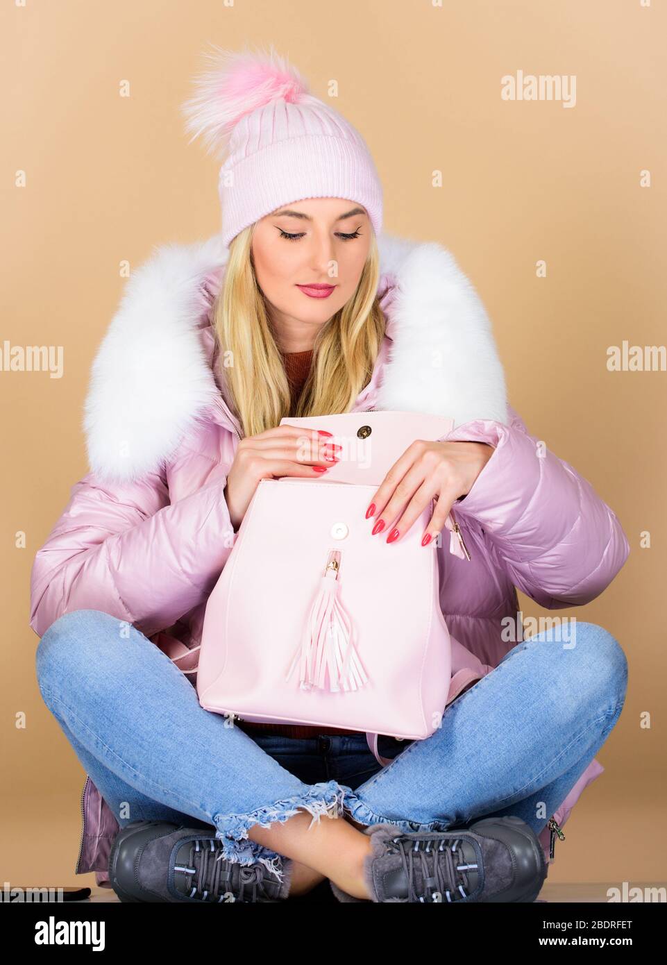 Matching accessories. Neutral color base. Pastel shades. Dreamy sweet