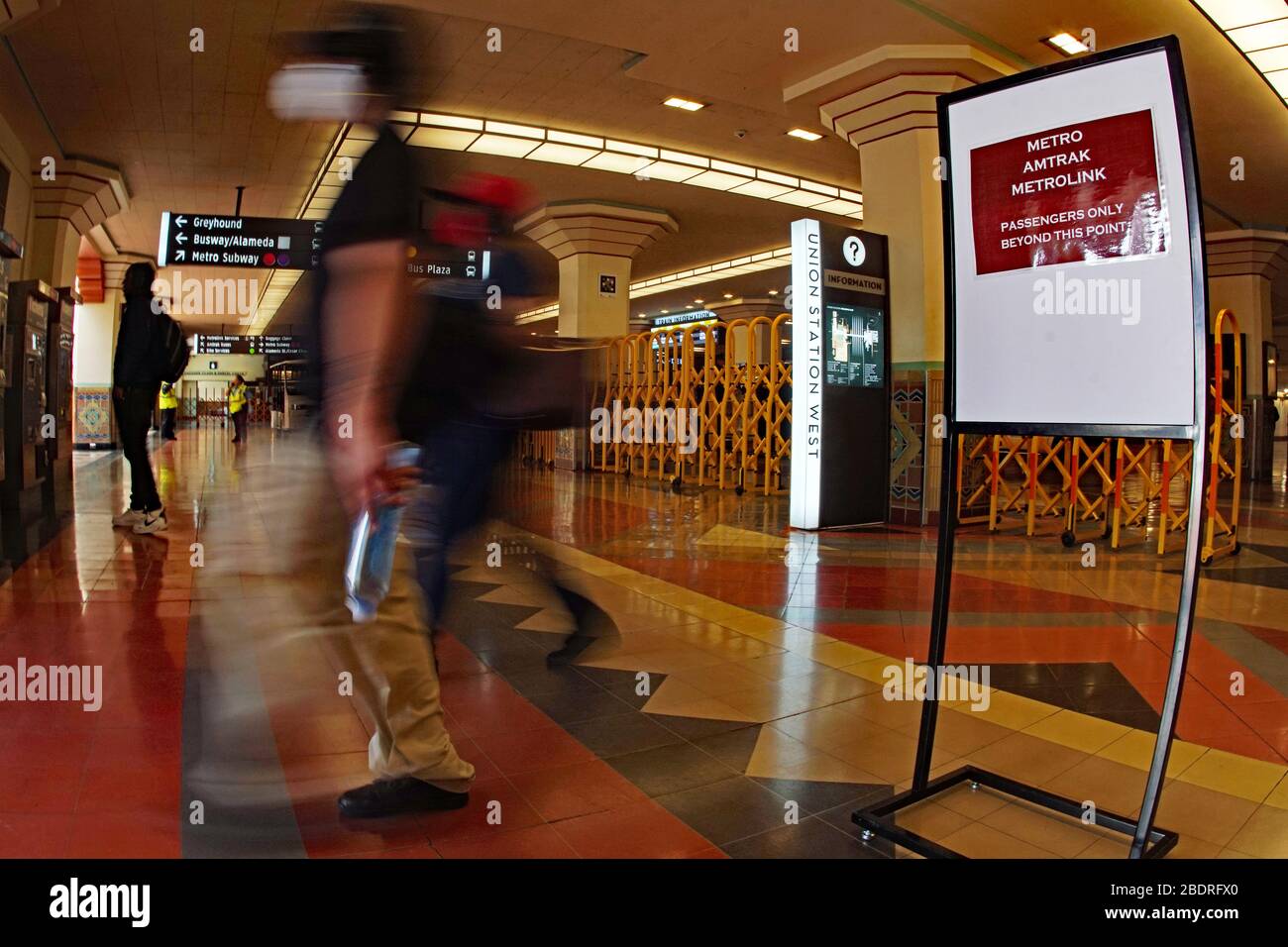 27th March 2020, Los Angeles, California,San Diego Freeway, Union Station, Governor Newsom order Stay At Home, to curve the Covid 19 virus. Stock Photo