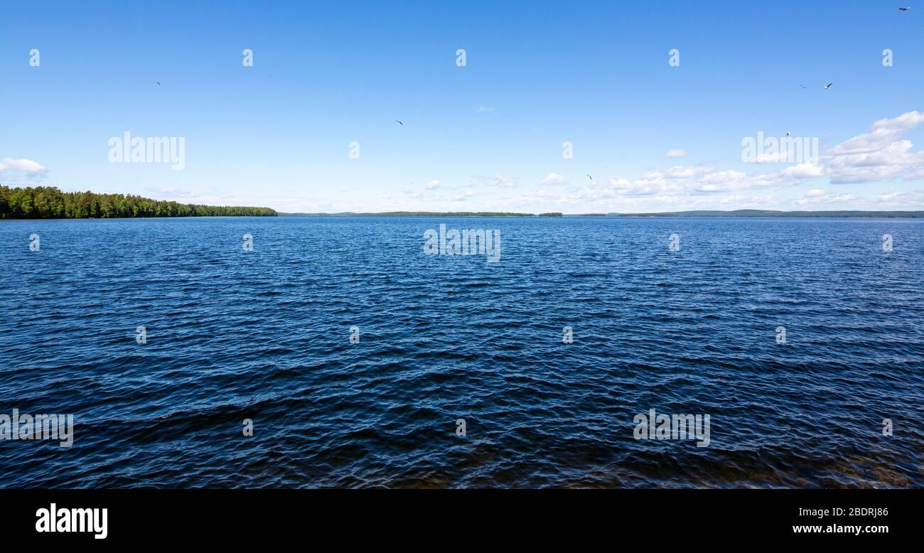 View of lake Pohjois-Konnevesi at Summer , Finland Stock Photo