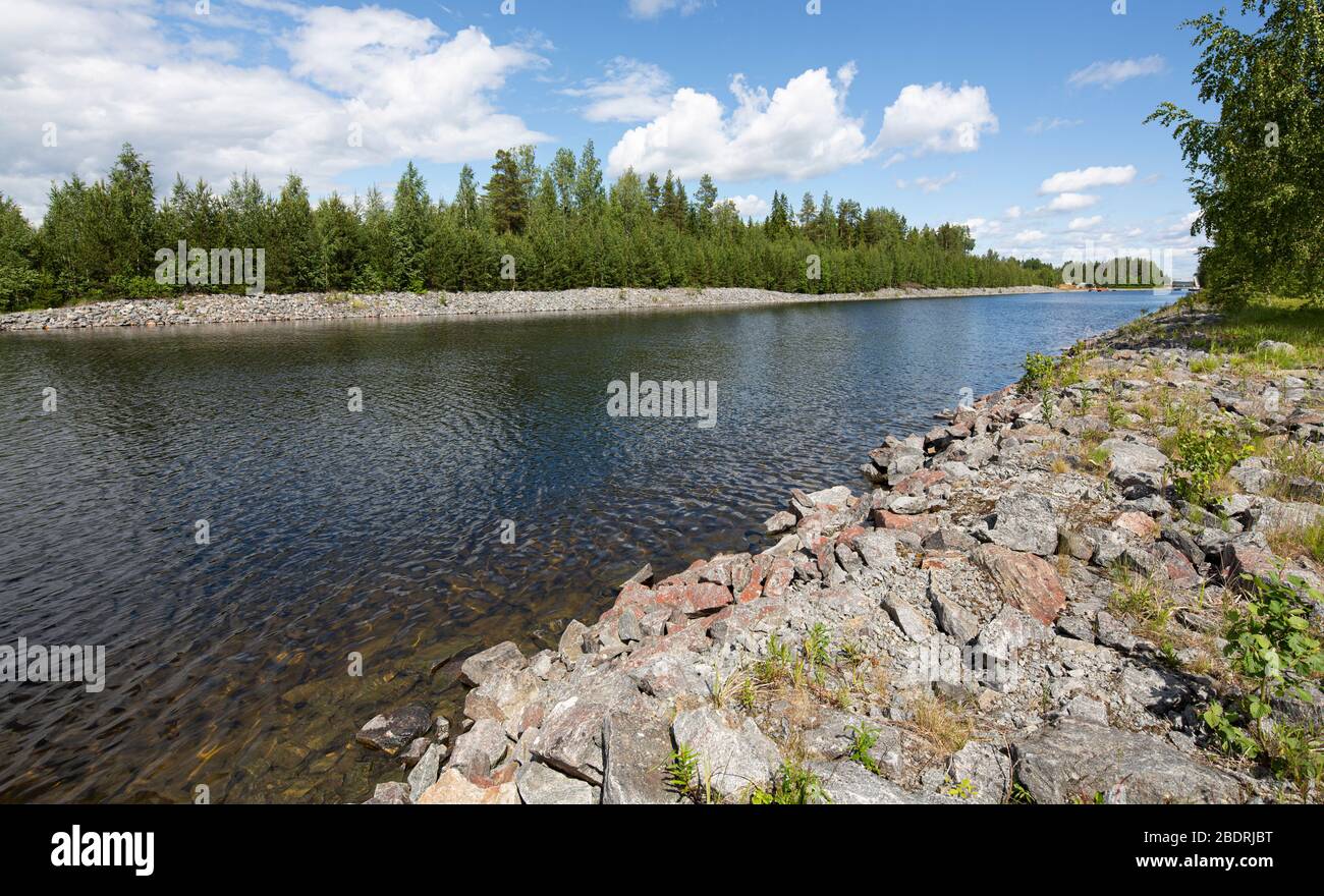 Neiturin kanava canal between lakes Keitele and Pohjois-Konnevesi , seen from the Lake Keitele side , Finland Stock Photo