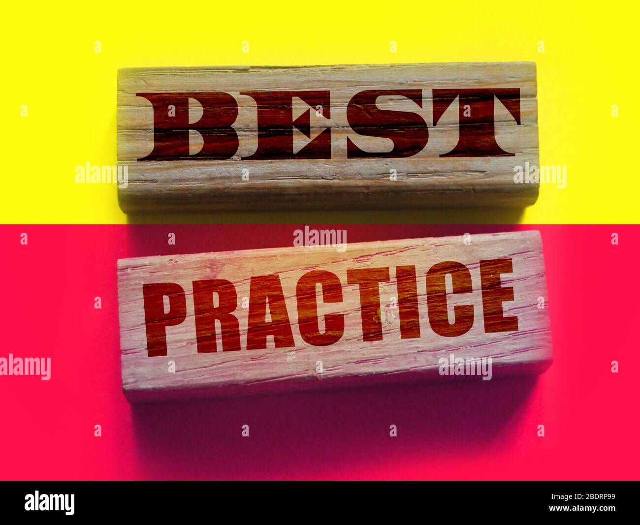 Best practice words on Wooden Blocks. Education practicing repeatition