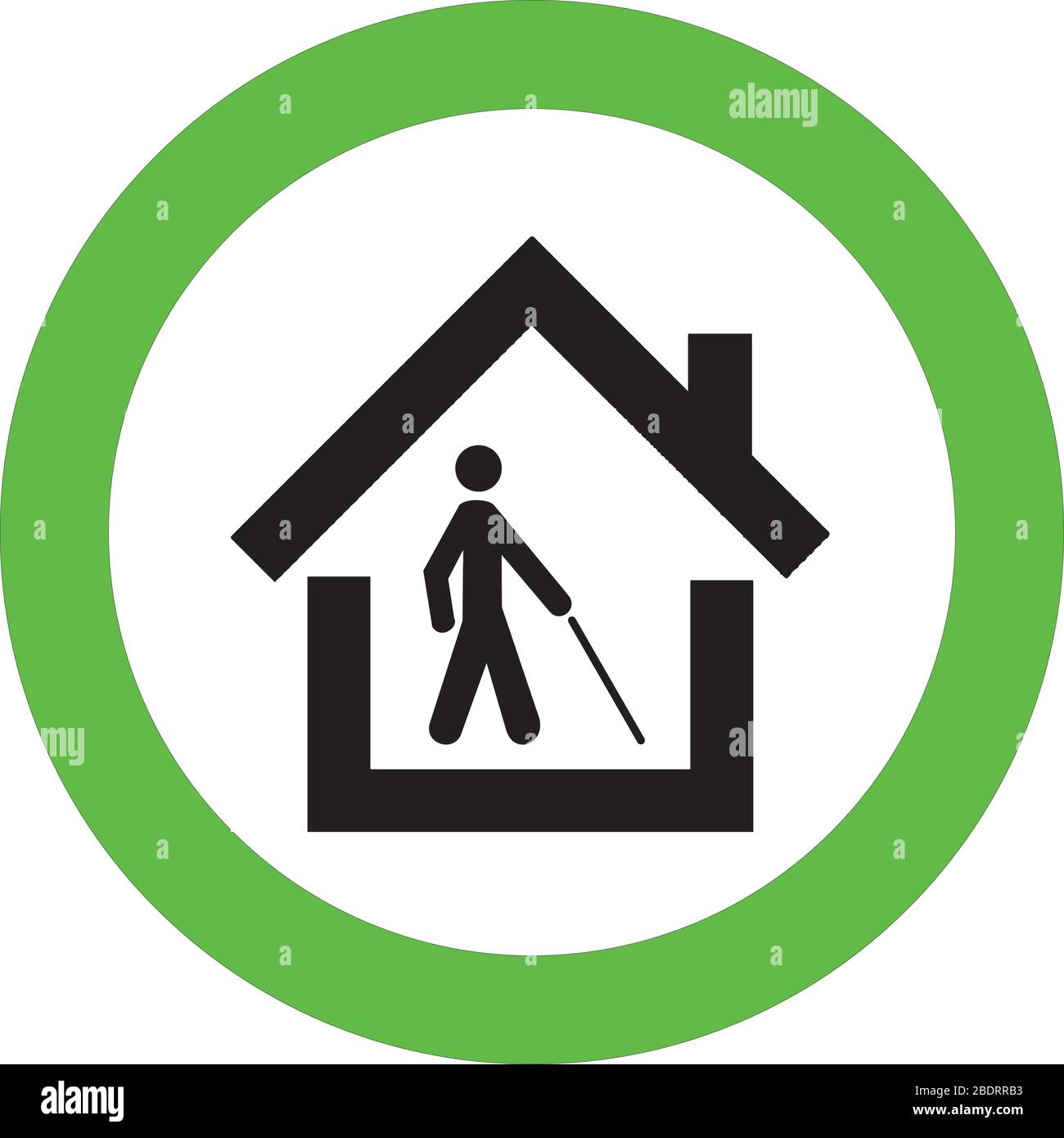 Elderly Citizen inside home during pandemic icon vector illustration Stock Vector