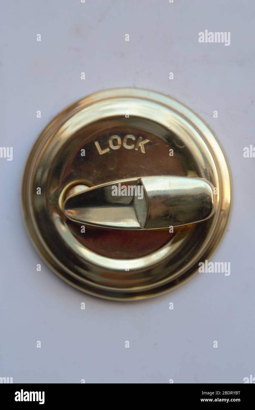 A Deadbolt Door Lock in the unlocked position Stock Photo Alamy